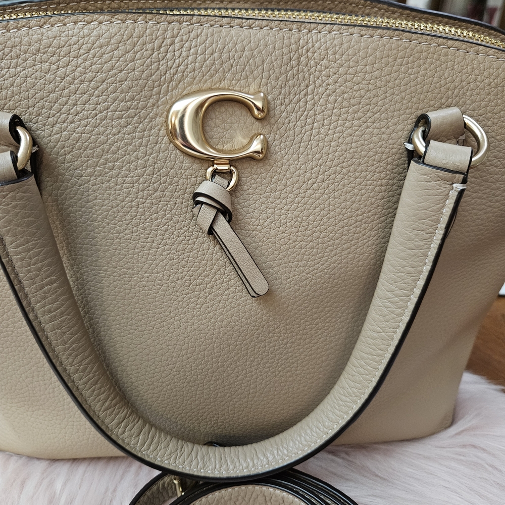 Coach Remi Satchel/crossbody. A Beautiful Neutral Taupe/Tan. Like New